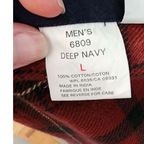 Woolrich Deep Navy Lined Button Up Flannel Shirt Size L - Picture 8 of 10